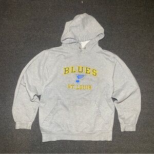 St. Louis blues vintage nhl hockey embroidered gray hoodie size medium